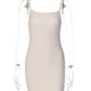 Spaghetti Strap Square Neck Sexy Mini Dress Women Horizontal Striped Bodycon Dress Elegant Club Night Out Party Dress