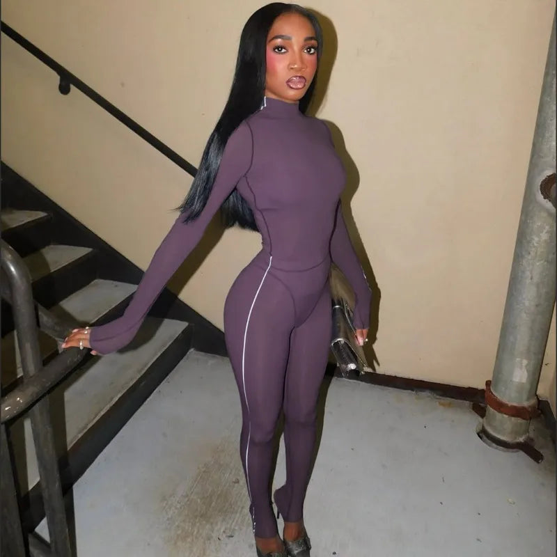 Women' S Clothes 2 Piece Sets Long Sleeve Bodysuit Top and Pants Leggings Matching Sets Sexy Club Outfits