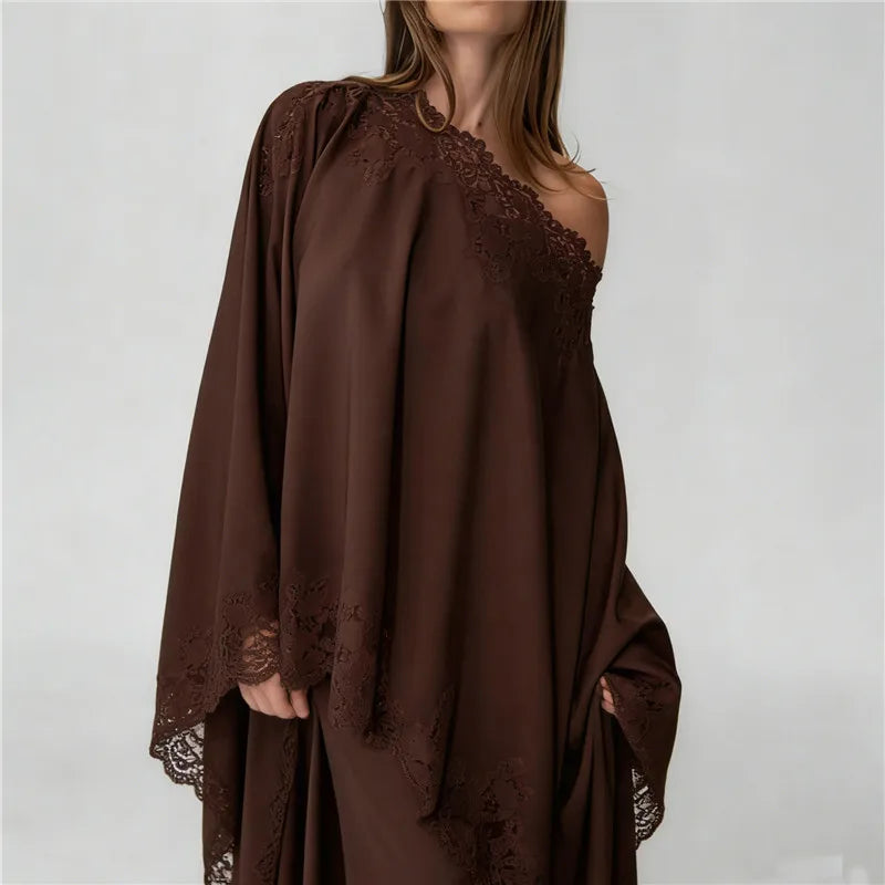 Women Satin Lace Trim Poncho Shrug Y2k Sleeveless Shawl Bolero Tops Summer Asymmetric Cover Ups Vacation Beachwear