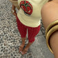 Women Polka Dot Print Capri Pants Y2k High Waist Skinny Knee Length Sexy Yoga Capris Leggings Cropped Trousers Workout