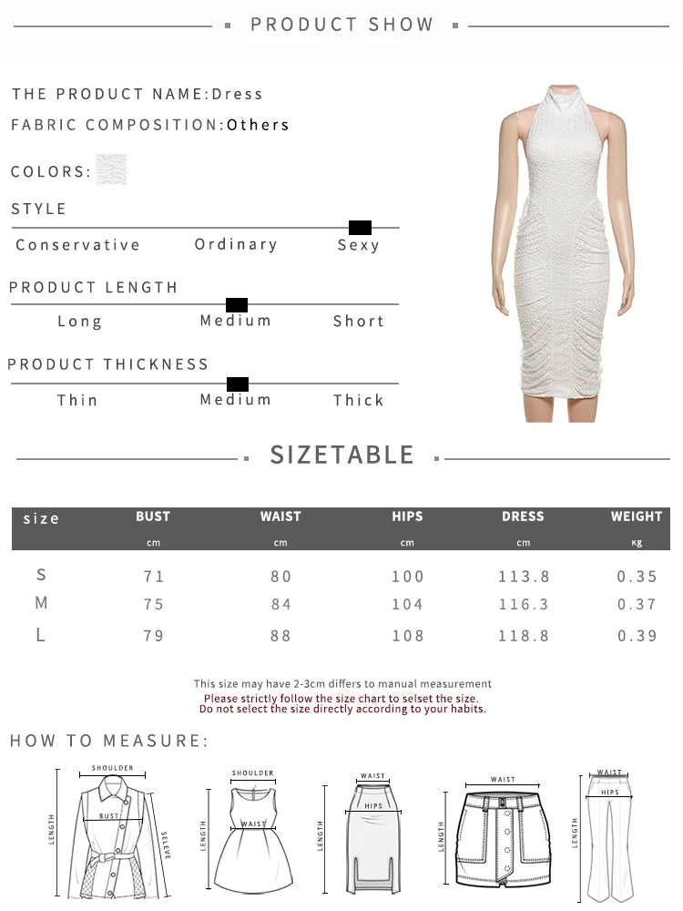 Turtleneck Backless Dress Women Halter Hole Sleeveless Sexy See Through Skinny Peach Hip Ruched Elegant Club Bodycon