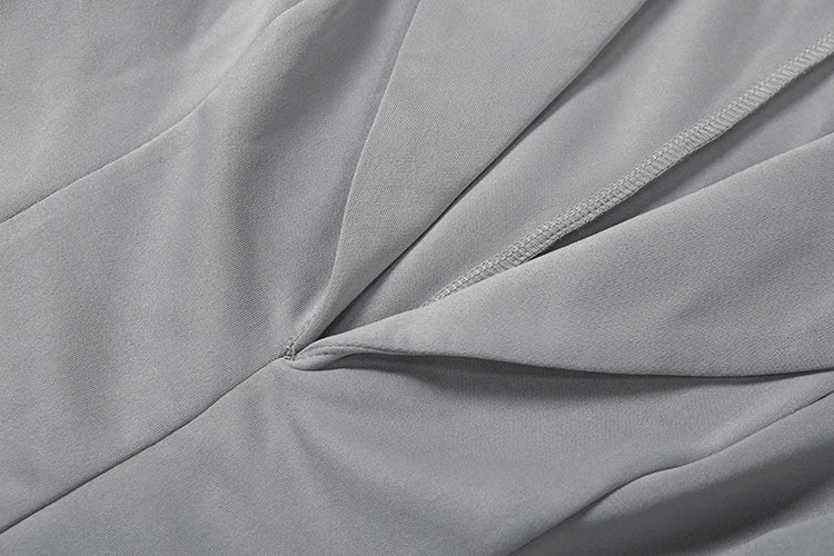 Office Dress Women Lapel Irregular Hem Full Sleeve Skinny Solid Simple Classic Elegant Autumn Trend Commute Mini Bodycon