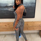 Backless Hollow jumpsuit Women Trend Polka Dot Print Halter Sleeveless Fashion Sexy Midnight Street Party Clubwear