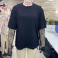 Fashion Women Round Neck T-Shirts Lace Long Sleeve Casual Shirts Spring Fall Loose Fit Tops Y2K Vintage Streetwear