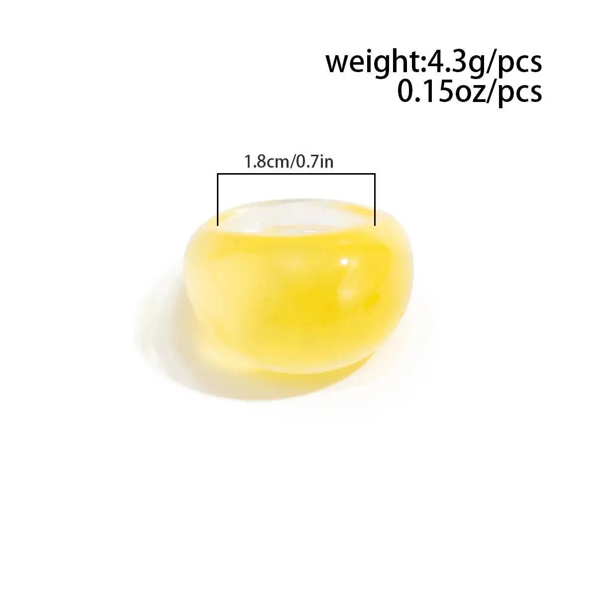 Y2K Bohemian Thick Resin Wide Finger Rings for Women 2026 New Fashion Simple Smooth Charm Ring Party Banquet Jewelry Gift