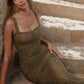Women Elegant Lace Sexy Maxi Dress Sleeveless Spaghetti Strap Bodycon Dress Party Evening Cocktail Mermaid Dresses