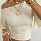Bell Sleeve T-Shirt Women Elegant Fashion Simple O-Neck Stretch Skinny Hottie Autumn Trend Party Street Crop Tess