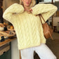 Y2K Preppy Crewneck Loose Fit Pullover Knitwear Shirts Women Cable Knit Sweater Winter Warm Sweaters Top Jumpers