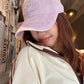 Vintage Washed Fashion Raw Edge Letter Embroidery Soft Top Baseball Cap Fashion Versatile for Women