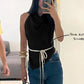 Women Summer High Street Sleeveless Satin Top Camisole Y2K Tie Halter Tops Backless Solid Color Top Party Clubwear
