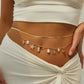 2Pcs/Set Summer Beach Vacation Sexy Bikini Waist Chain Boho Imitation Pearl Starfish Conch Pendant Body Chain Jewelrry