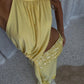 Yellow Two Piece Set Sequin-embellished Maxi Skirt and Top Beach Party Outfits for Woman Sexy Clothes
