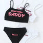 Two piece set Fashion COME HERE DADDY Letter Print Tank Top Sexy Sleeveless Summer Harajuku Kawaii Cropped Feminino Bikini 2023