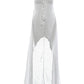 Polka Dot Print Dress Women Sexy See Through Ruffled Edge Patchwork Irregular Hem Fashion Elegant Party Club Bodycon