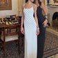 Polka Dot Slip Dress White Black French Style Elegant Sleeveless Backless Long Maxi Dresses for Woman