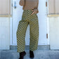 Women Retro Dots Print Cropped Cargo Pants High Waist Multi Pocket Loose Straight Leg Trousers Street Casual Bottoms