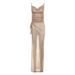 Sexy See Through 2 Piece Set Women Summer Vacation Gold Wire Swing Collar Camisole+Wrapped Skirts Matching Clubwear