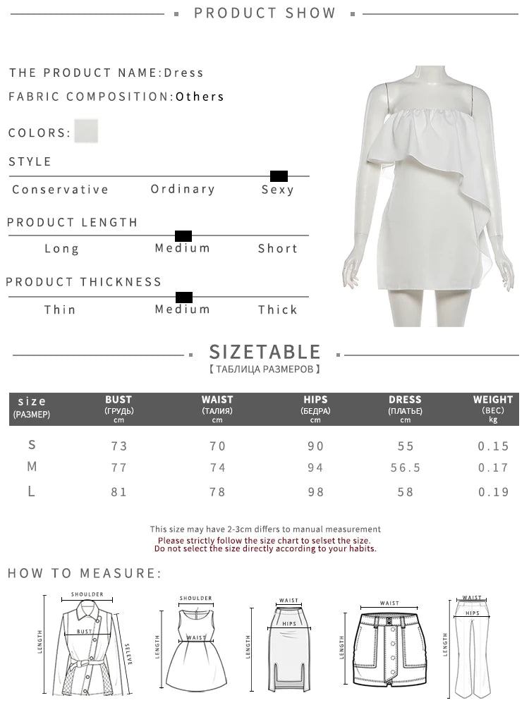 Ruched Elegant Dress Woman Ruffles Edge Design Wrap Chest Backless Skinny Peach Hip Summer Fashion Style Mini Bodycon