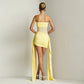 See Through Mesh Spliced Strapless Draped Mini Dresses Sexy Party Club Outfits Evening Dress Woman