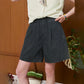 Women's Elastic Waist Cotton Shorts, High Waist Casual Wide Leg Denim Shorts, Loose Fit Loungewear for Summer