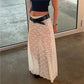 Y2K Women Low Waist Sheer Lace Maxi Skirt Floral Hollow See Through A Line Flowy Long Skirt Vintage Floor Length Skirt
