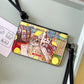 Cute Cat Print Card Holder, Mini Zipper Coin Purse with Lanyard, Casual Small Wallet for Women