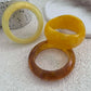 Y2K Boho Yellow Resin Acrylic Bangles for Women New Trend Vintage Geometric Irregular Bracelets Daily Party Jewelry