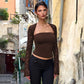 Sheer Lace Long Sleeve Crop Tops 2026 Fall Sexy Black Fitted T Shirts Woman Clothing