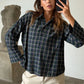 Y2K Vintage Long Sleeve Blouse Stripes Collared Shirts Striped Button Down Shirt Women Oversized Trendy Fall Y2K Clothes