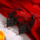 1Pair Gothic Punk Black Hollow Ear Cuff Earrings for Women Vintage Elf Fairy Clip Earrring Halloween Jewelry Accessories Gift