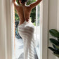 See Through Striped Mesh Dress White Black Open Back Long Maxi Summer Dresses for Woman Beach Vacation Outfit