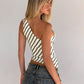 Asymmetric Lace Up One Shoulder Tank Top Striped Sleeveless Cropped Tops Fashion 2026 Summer Clothes for Women