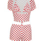 Sexy Fashion Print 3 Piece Sets Women Summer Trend Halter Bra Tops+Short Sleeve Crop Tops+Skinny Shorts Hipster Suits