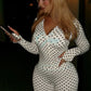 Polka Dot Letter Print 2 Piece Set Woman Tracksuit Trend Sexy Hooded Jacket+Pants Skinny Stretch Matching Streetwear