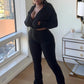 Casual Simple Women 2 Piece Set Pocket Hooded Zip Crop Jacket+Pants Sporty Matching Streetwear Skinny Basic Outfits