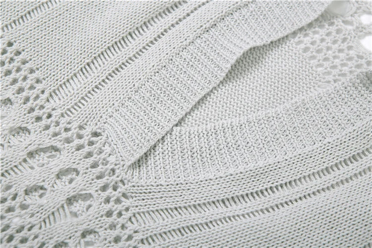 Crochet Hollow Dress Women Thin Elegant Deep v-Neck Classic Simple Clubwear Midnight Skinny Clubwear Party Bodycon