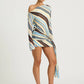 Striped Print Long Sleeve Sexy Mini Dress Women Elegant Diagonal Collar Backless Bodycon Ruched Club Party Dress Female