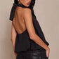 Women Elegant Tank Tops Summer Halter Neck Sleeveless Summer Solid Color Bubble Hem Vest for Daily Vacation Beach
