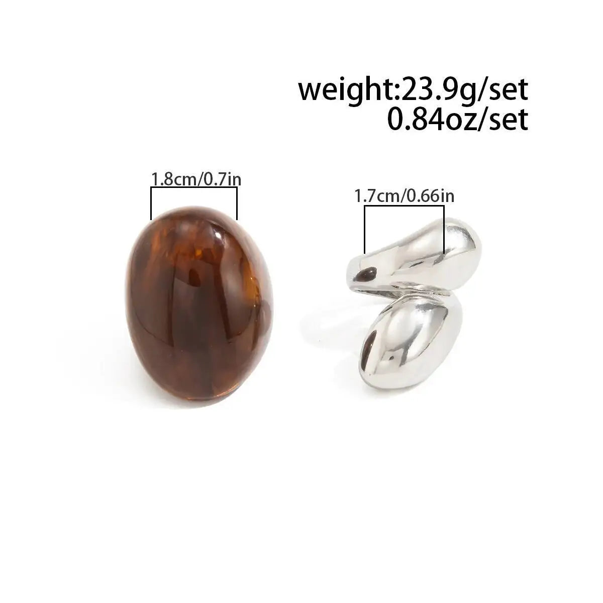 Retro Punk Smooth Water Drop Rings Women Creative Unique Wide Thick Resin Finger Ring Fashion Jewelry Accessories 2026 New