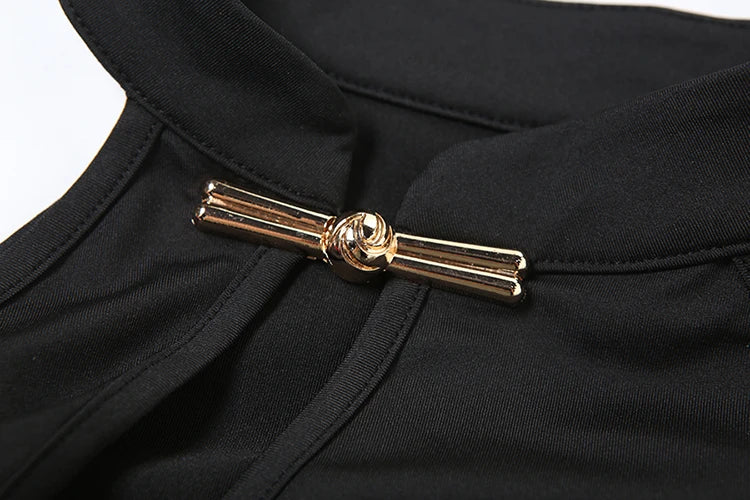 Metal Buckle Tank Tops Women Summer Trend Y2K Daily Basic Classic Hollow Streetwaer Stretch Chic Solid Simple Vest