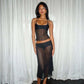 Women's Matching Sets Sexy See Through Mesh Polka Dot Black Outfits 2 Piece Skirt Set Summer 2026