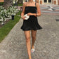 Spaghetti Strap A-line Short Dresses for Woman Clothing French Style Ladies Summer Dress Yellow
