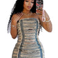 Zip Tube Denim Dress Women Ripped Summer Hollow Sexy Coquette Skinny Patchwork Peach Hip Streetwear Vintage Bodycon