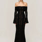 Lace Off-shoulder Sexy Maxi Dress Women Strapless Backless Long Sleeve Bodycon Evening Club Party Long Dress Elegant