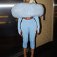 Furry Slash Neck Jumpsuit Woman Sexy Hollow Patchwork Full Sleeve Backless Skinny Hottie Street Autumn New Overalls