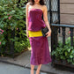 Sexy Color Blocking Dress Women Fashion Trend Bright Silk See Through Sleeveless Elegant Simple Party Street Bodycon
