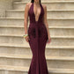 Deep V Neck Draped Ruched Sexy Maxi Dress Women Summer Fashion Halter Sleeveless Backless Club Party Long Dress Elegant