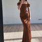 Elegant Satin Off Shoulder Long Maxi Dresses 2025 Woman Graduation Dresses Evening Party Gown Red Black