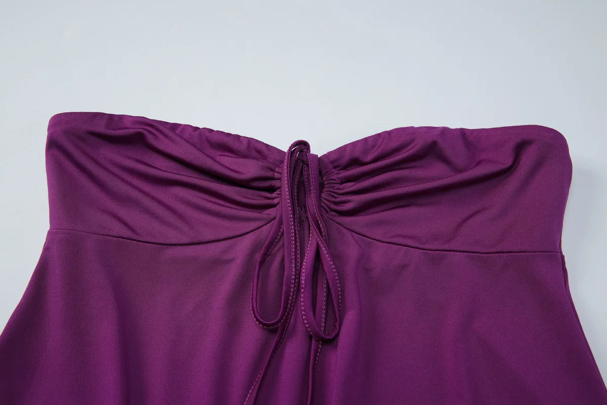 Purple Strapless Mini Dress for Woman Clothes Sale Summer Dresses 2026 Sexy Club Outfits