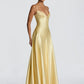 Satin Spaghetti Strap Sexy Maxi Dress Women Elegant Deep V Neck Sleeveless Backless Pleated Evening Club Party Dresses
